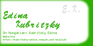 edina kubritzky business card